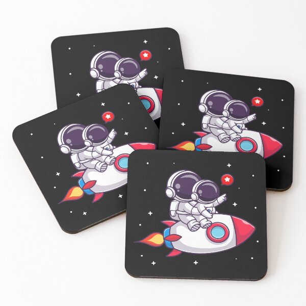 Item preview, Two Cute Astronauts Riding Space Rocket designed and sold by Autotred.