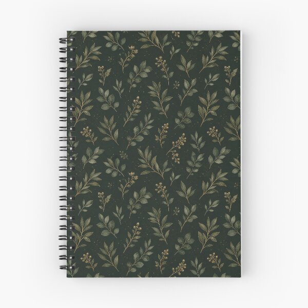 Item preview, Dark Green Botanical Gold Leaf Pattern designed and sold by GraceInNatureCo.