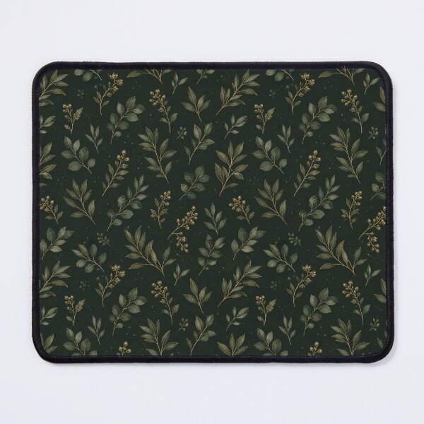 Item preview, Dark Green Botanical Gold Leaf Pattern designed and sold by GraceInNatureCo.