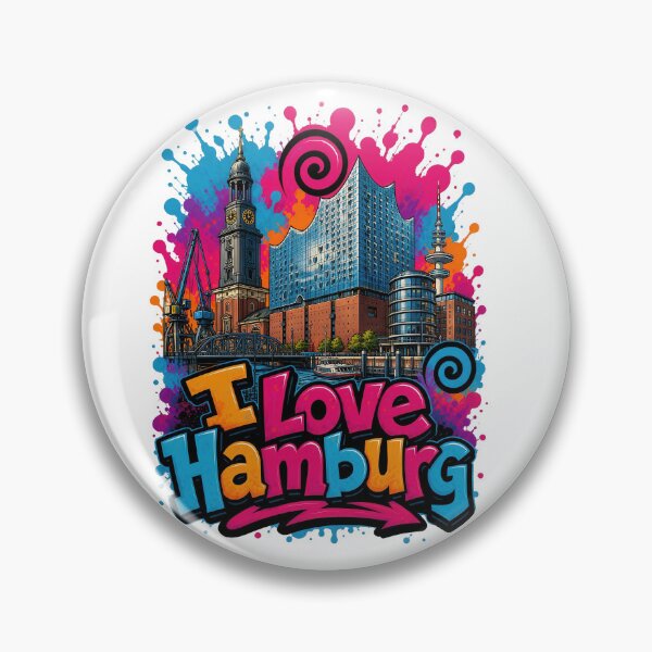 Item preview, Hamburg Skyline – Colorful Graffiti T-Shirt Design designed and sold by Earth Celebration Designs.
