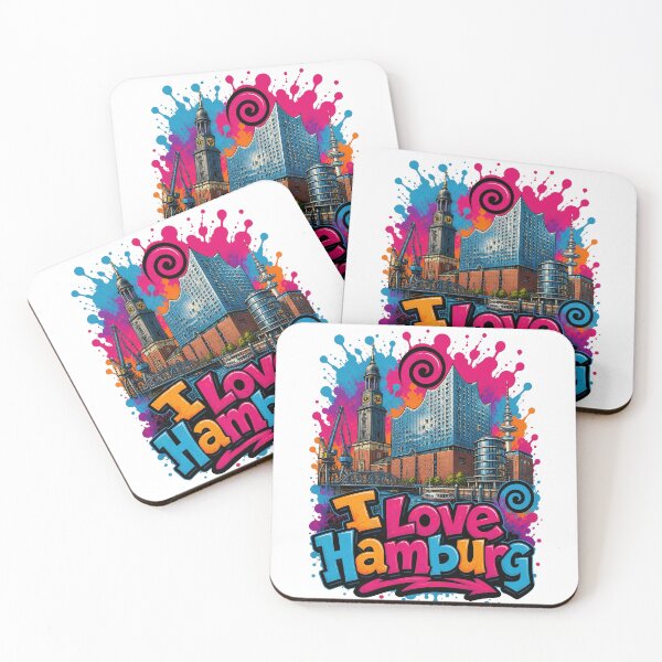 Item preview, Hamburg Skyline – Colorful Graffiti T-Shirt Design designed and sold by Earth Celebration Designs.