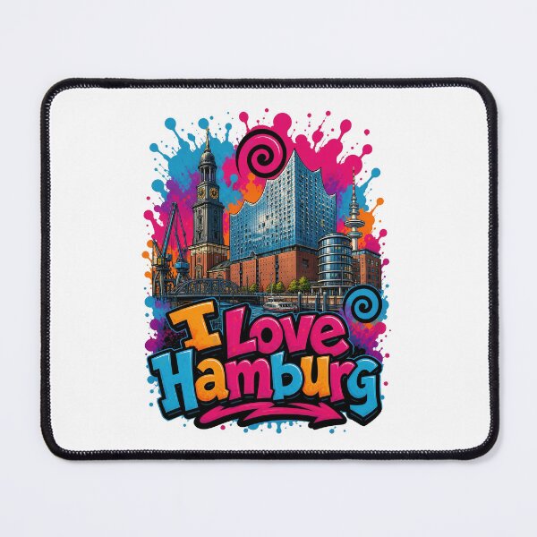 Item preview, Hamburg Skyline – Colorful Graffiti T-Shirt Design designed and sold by Earth Celebration Designs.