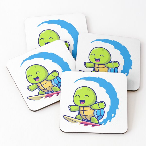 Item preview, Cute Turtle Surfing Cartoon Blue Wave Summer designed and sold by Autotred.