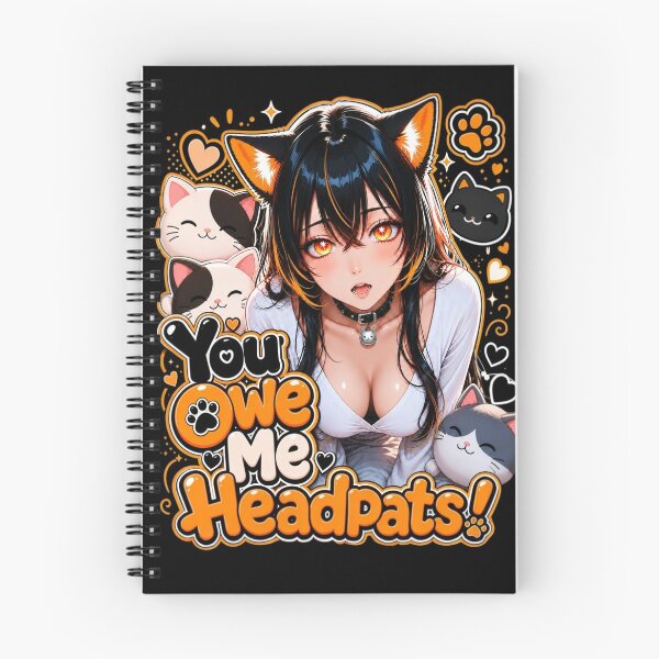 Item preview, Kaito “You Owe Me Headpats” Cute Catgirl Anime Sticker (Style 1) designed and sold by otakaijin.