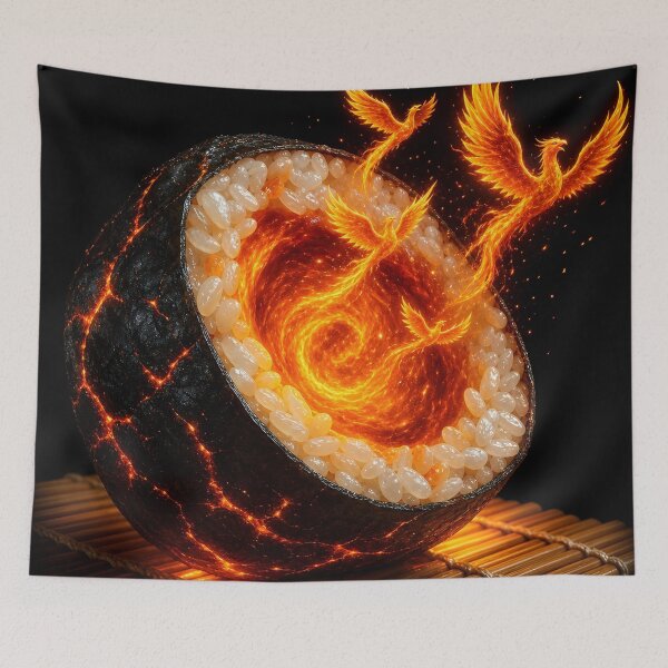 Item preview, Solar Flare Maki: Phoenix Rise Spirit designed and sold by BGM by AI.