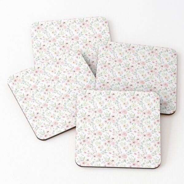 Artikelvorschau, Nahtloses Aquarell-Blumenmuster in zartem Rosa entworfen und verkauft von GraceInNatureCo.