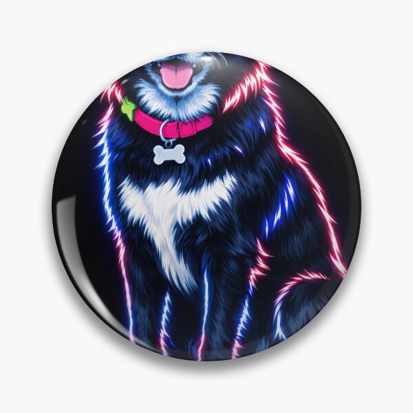 Item preview, Nelly Sitting Neon Glow – Border Collie Illustration designed and sold by NEONPETPORTRAIT.