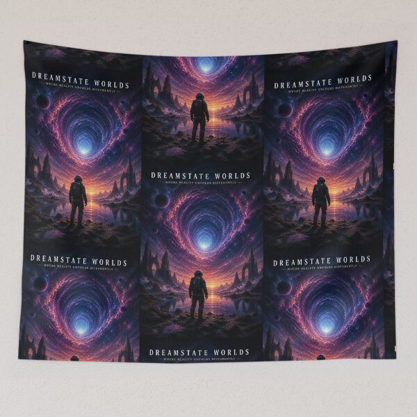 Item preview, Dreamstate Worlds Reality Unfolds Differently Space Poster designed and sold by ArtComixHaven.