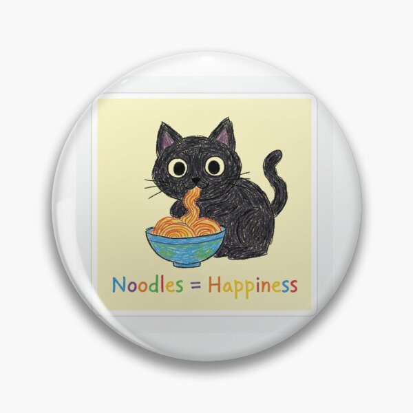 Item preview, Cute Black Cat Eating Noodles designed and sold by mayatA-rt.