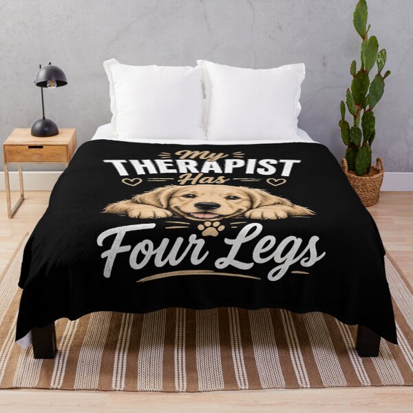 Item preview, My Therapist Has Four Legs – Funny Dog & Cat Lover Quote T-Shirt | Pet Therapy Meme Design designed and sold by Skama87.