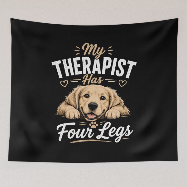 Item preview, My Therapist Has Four Legs – Funny Dog & Cat Lover Quote T-Shirt | Pet Therapy Meme Design designed and sold by Skama87.