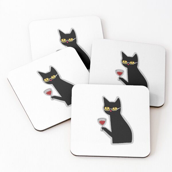 Item preview, Cat drinking wine designed and sold by BC Designs.