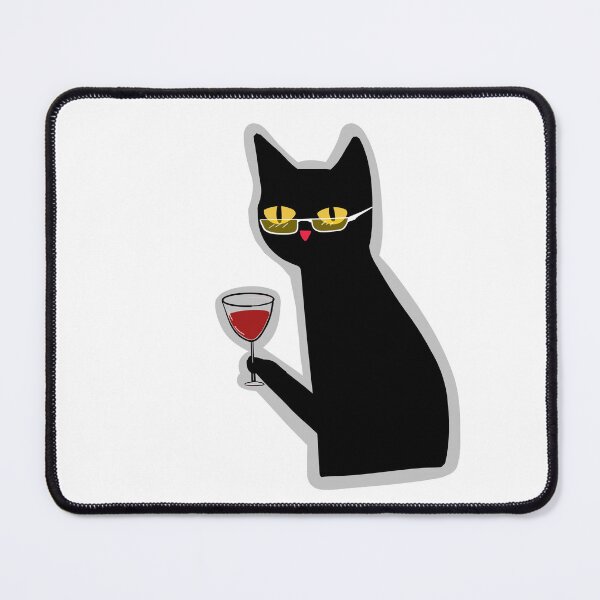 Item preview, Cat drinking wine designed and sold by BC Designs.