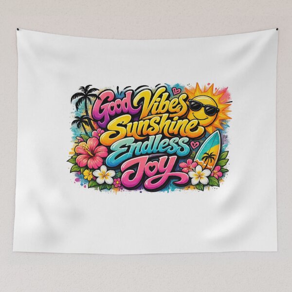 Item preview, Graffiti Summer Design – Good Vibes, Sunshine & Endless Joy – Colorful Flowers, Sun & Positive Vibes designed and sold by Gletschie.