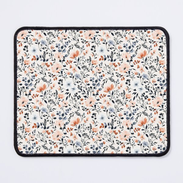 Item preview, Patrón floral sin costuras en naranja óxido y azul designed and sold by GraceInNatureCo.