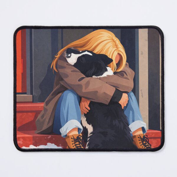 Item preview, Girl Hugging Dog Emotional Bond Scene designed and sold by Creative_Canvas.