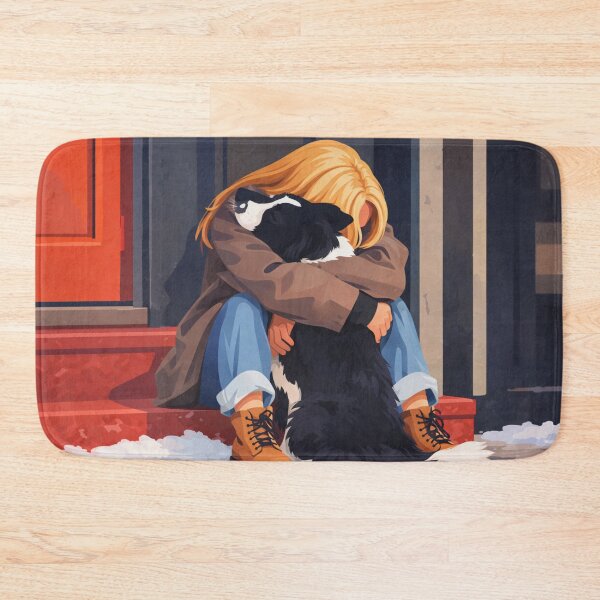 Item preview, Girl Hugging Dog Emotional Bond Scene designed and sold by Creative_Canvas.