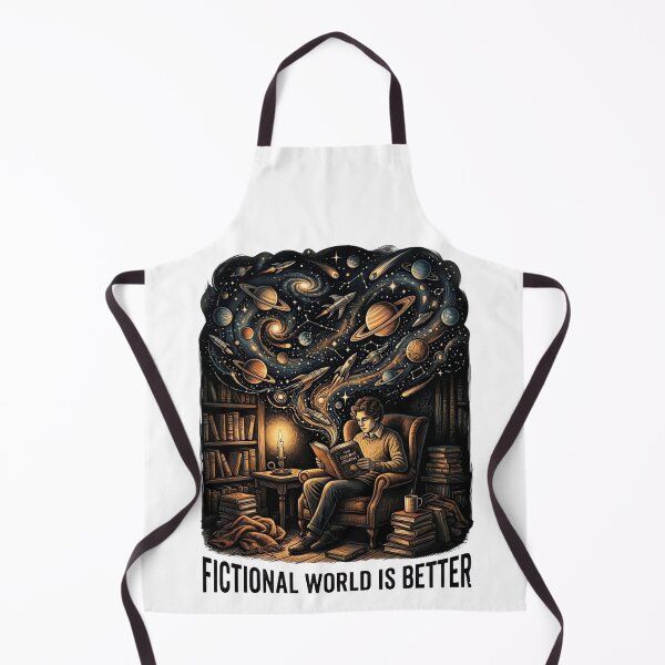 Item preview, Fictional World Is Better Vintage Sci-Fi Reading Illustration designed and sold by urbinet.