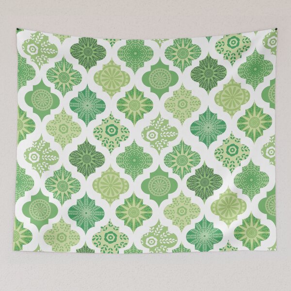 Item preview, Green Morocco Moroccan pattern repeat pattern designed and sold by findlost.