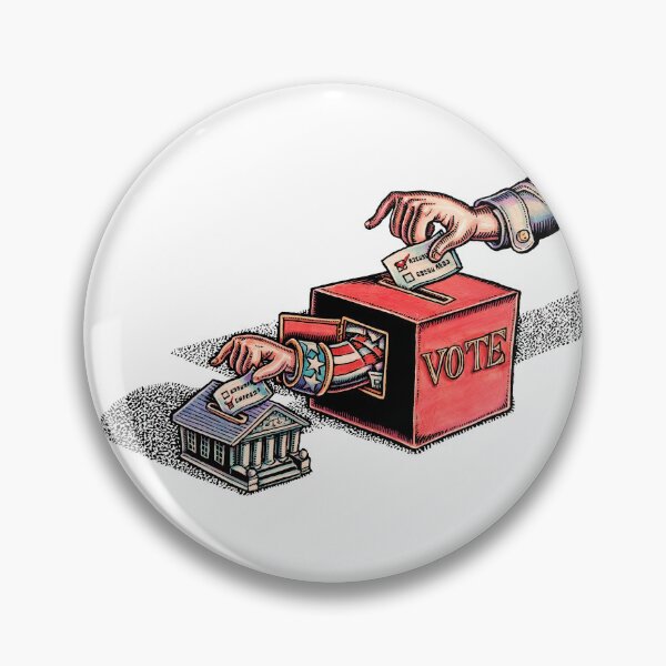 Item preview, hand puts ballot in voting box, uncle sam arm puts ballot in courthouse designed and sold by LisaHaney.