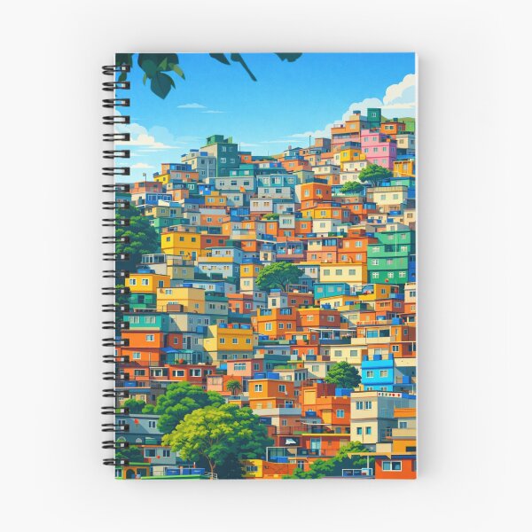 Item preview, Colorful Favela Houses Urban Pattern Scene designed and sold by Creative_Canvas.