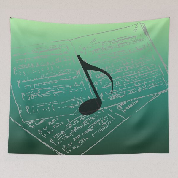 Item preview, Take Note Of The Music Green Gray Black designed and sold by BrightrDayMusicArt.