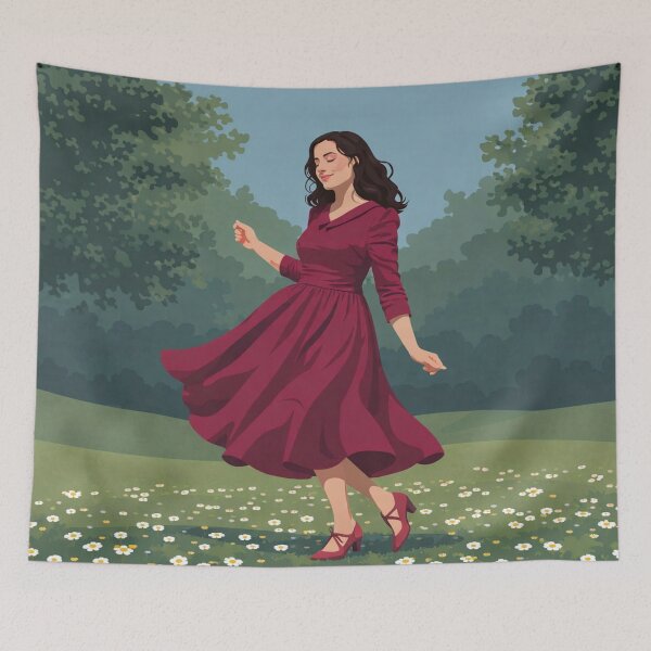 Item preview, Spring Nature Dance Woman Flowers Meadow designed and sold by Creative_Canvas.