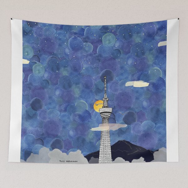 Item preview, Starry Night over Skytree Tokyo  designed and sold by ykillustrations.