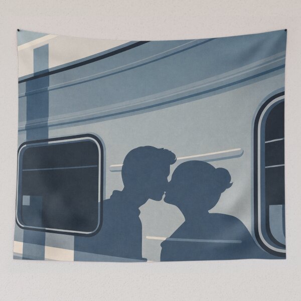 Item preview, Romantic Train Kiss Silhouette Aesthetic Love designed and sold by Creative_Canvas.