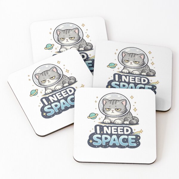 Item preview, I Need Space Funny Cat Astronaut Cute Kawaii Cat Introvert Design designed and sold by Cute-Corne.