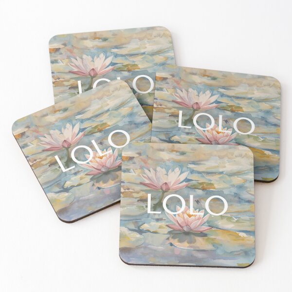 Item preview, Watercolor waterlilies painting with soft pastel tones designed and sold by Rue Market.
