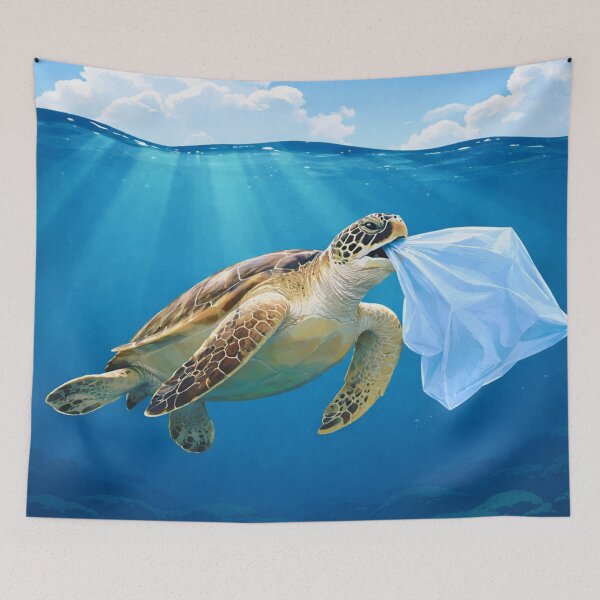Item preview, Sea Turtle Plastic Pollution Ocean Conservation designed and sold by Creative_Canvas.