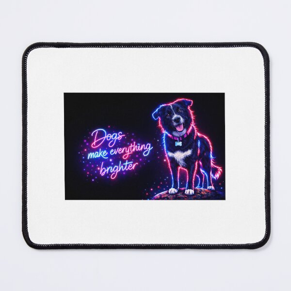 Item preview, Dogs Make Everything Brighter – Neon Border Collie Art designed and sold by NEONPETPORTRAIT.