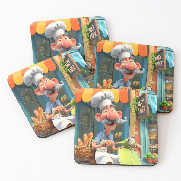 Item preview, Charming Baker on Scooter with Fresh Breads designed and sold by Artessie.