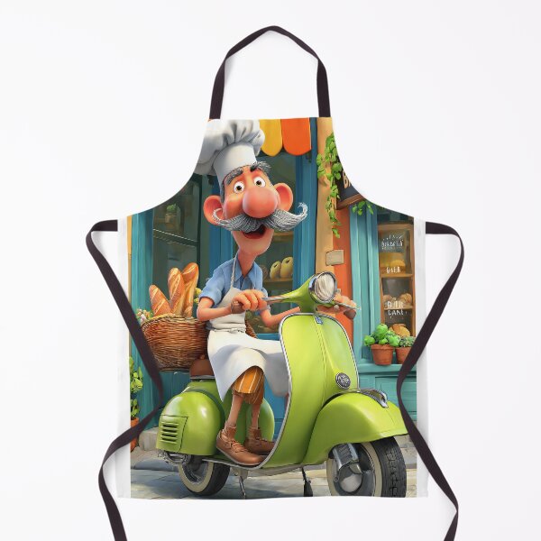 Item preview, Charming Baker on Scooter with Fresh Breads designed and sold by Artessie.