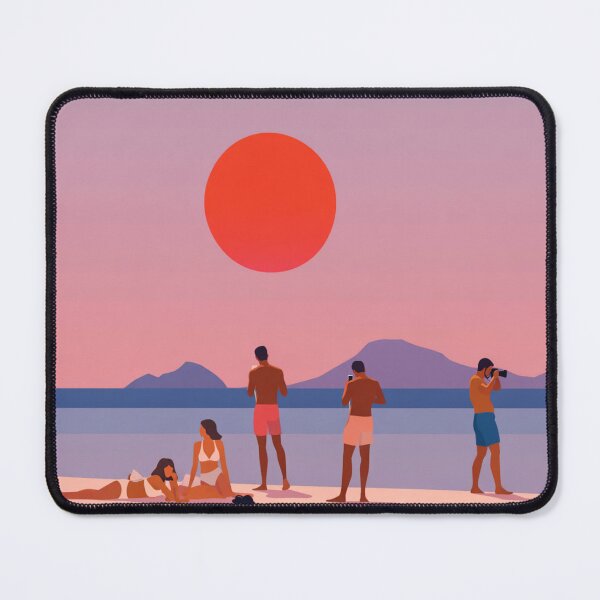 Item preview, Minimal Sunset Beach People Silhouette Aesthetic designed and sold by Creative_Canvas.
