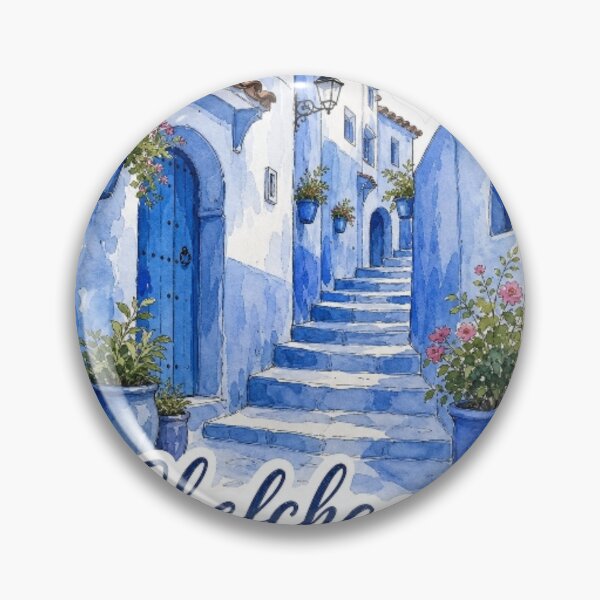 Item preview, Chefchaouen Morocco Blue City Hand Drawn Travel Sticker designed and sold by Modefissi.