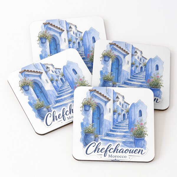 Item preview, Chefchaouen Morocco Blue City Hand Drawn Travel Sticker designed and sold by Modefissi.