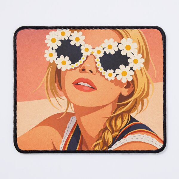 Item preview, Daisy Sunglasses Girl Summer Aesthetic Portrait designed and sold by Creative_Canvas.