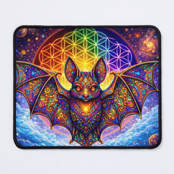 Item preview, Lab Visions 015: Flower of Life Ornate Vibrant Bat designed and sold by The Psychedelic Anarchist.