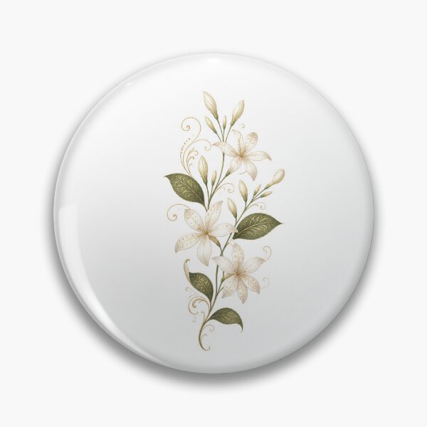 Item preview, Elegant Ornamental Jasmine Flower | Vintage Botanical Floral Art with Gold Filigree designed and sold by Joyfulfabric.