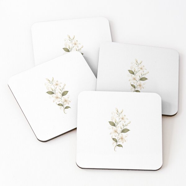Item preview, Elegant Ornamental Jasmine Flower | Vintage Botanical Floral Art with Gold Filigree designed and sold by Joyfulfabric.