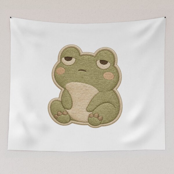 Item preview, Mentally Absent Frog Embroidery Patch Aesthetic Kawaii Art designed and sold by AMICO77.