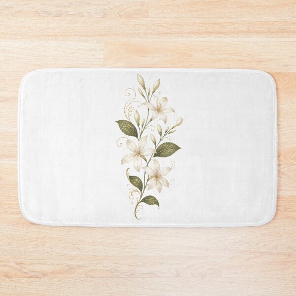 Item preview, Elegant Ornamental Jasmine Flower | Vintage Botanical Floral Art with Gold Filigree designed and sold by Joyfulfabric.