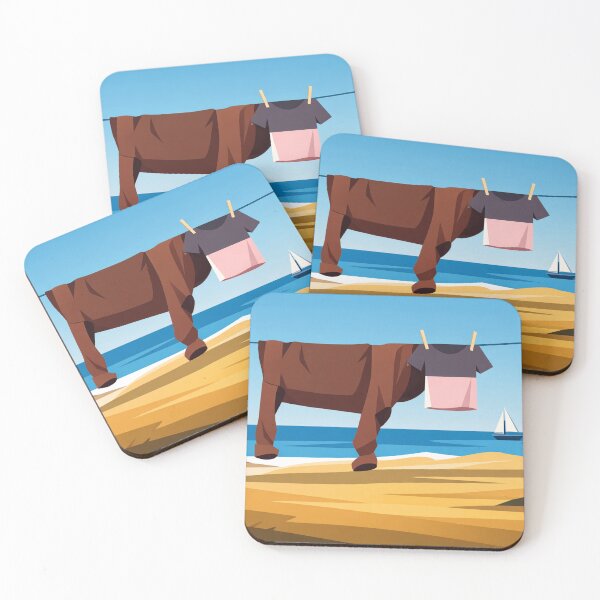 Item preview, Surreal Bull Laundry Beach Minimal Illustration designed and sold by Creative_Canvas.