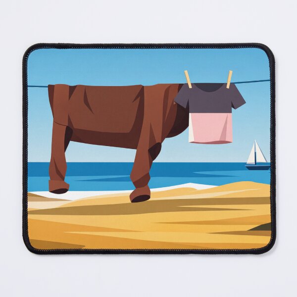 Item preview, Surreal Bull Laundry Beach Minimal Illustration designed and sold by Creative_Canvas.