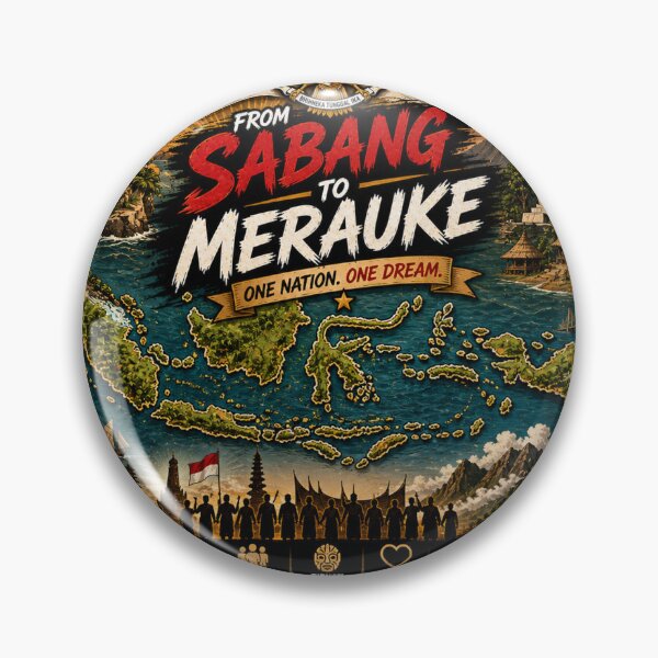 Item preview, From Sabang to Merauke – One Nation One Dream | Indonesia Pride Sticker designed and sold by Wander Pop Studio.