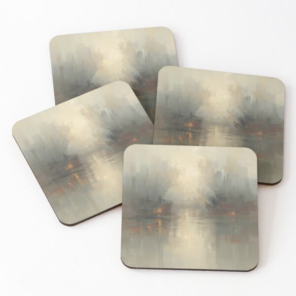 Item preview, Soft abstract misty landscape with reflective water and light designed and sold by Rue Market.