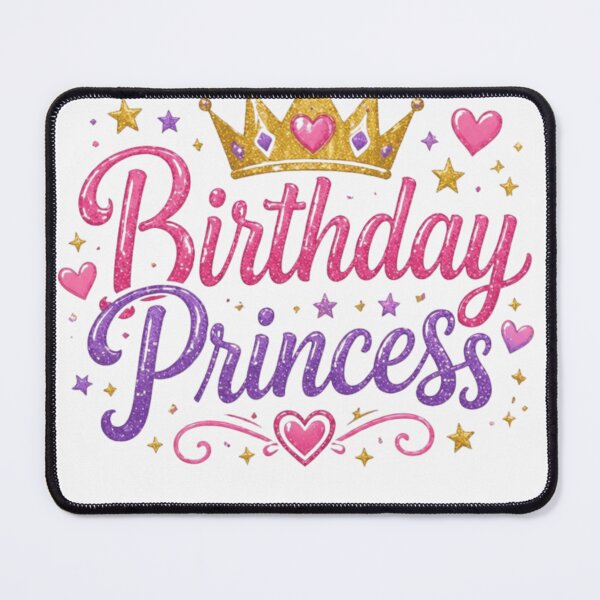 Item preview, Birthday Princess Cute Crown Girls Birthday Party Shirt Pink Purple Glitter Design designed and sold by Pochininki.
