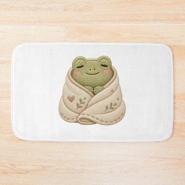 Item preview, Sleepy Frog Cozy Blanket Embroidery Aesthetic Patch designed and sold by AMICO77.